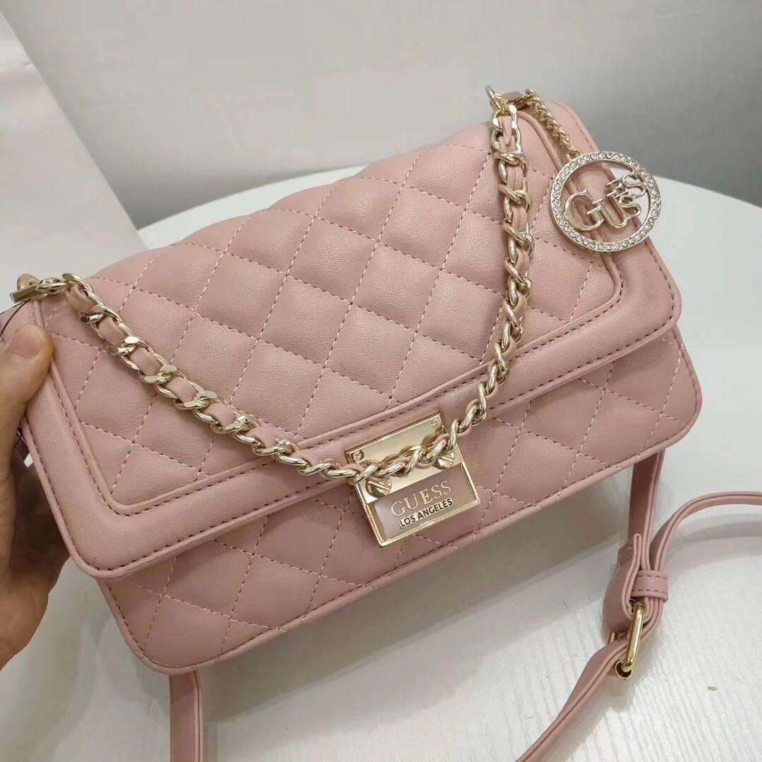 baby pink guess bag
