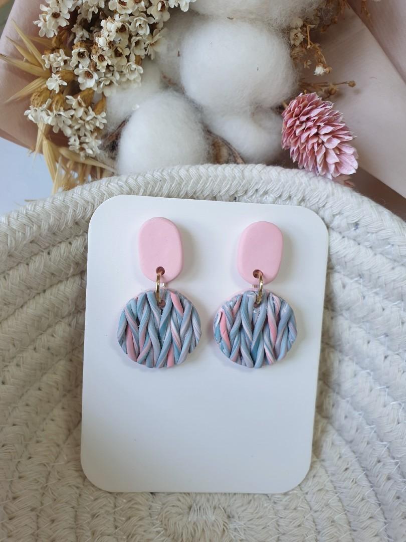 Knitted store clay earrings