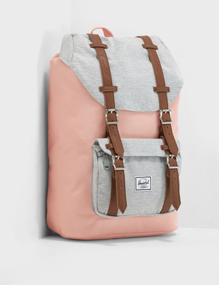 herschel little america light grey crosshatch