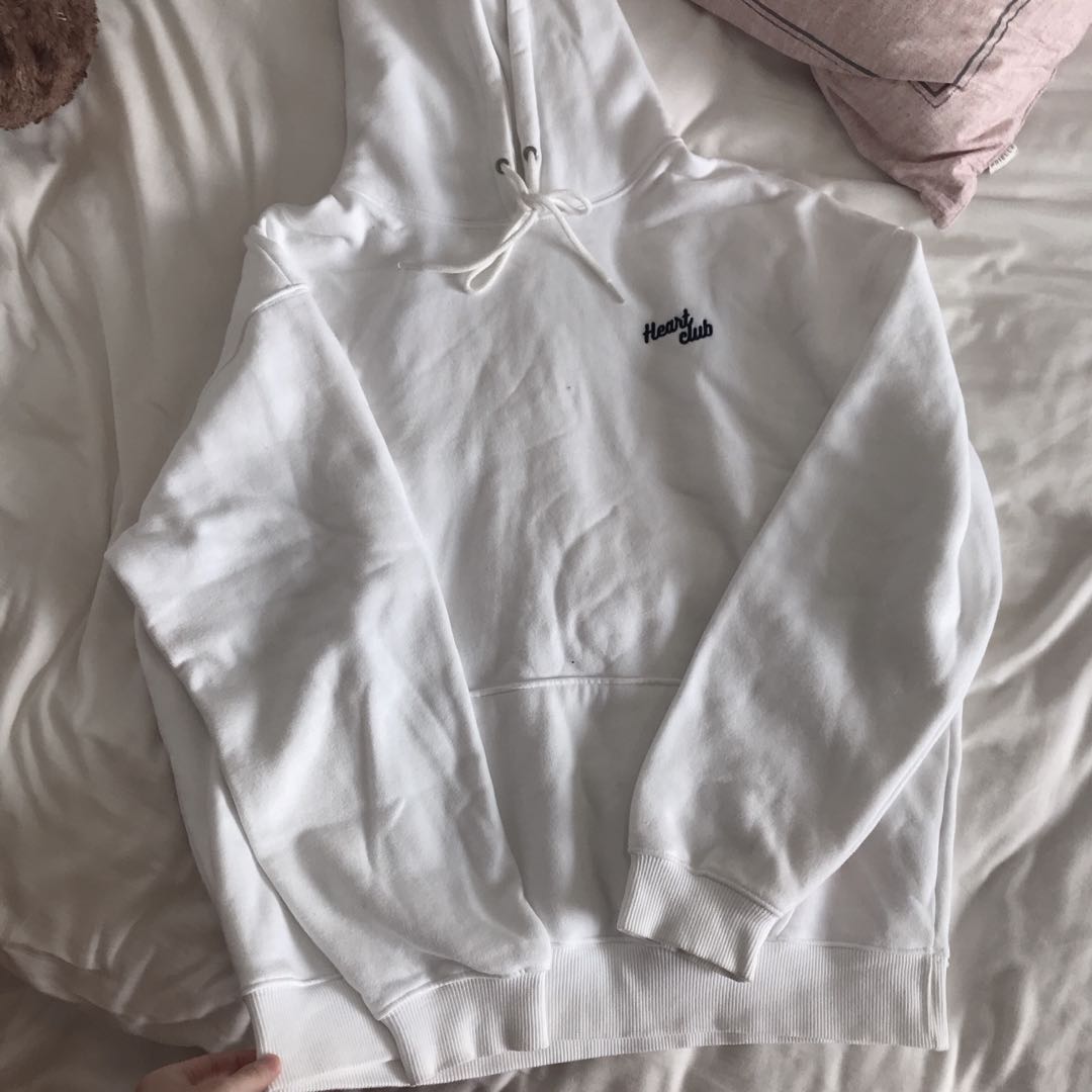 mixxmix heart club hoodie Women s Fashion Tops Longsleeves on Carousell