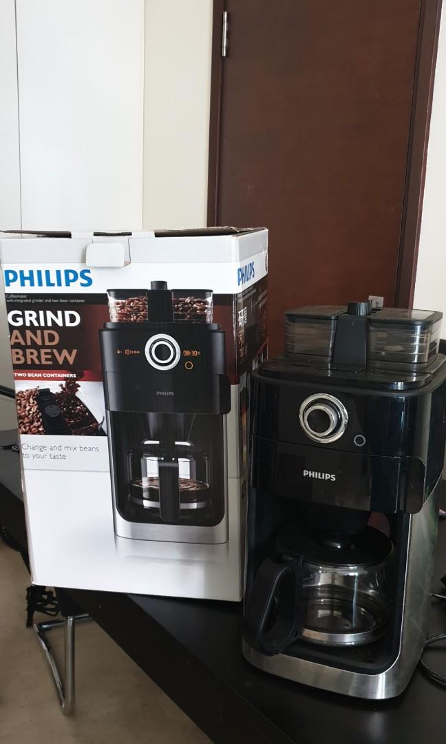 Philips Grind & Brew Coffee Maker, hd7762, TV & Home Appliances
