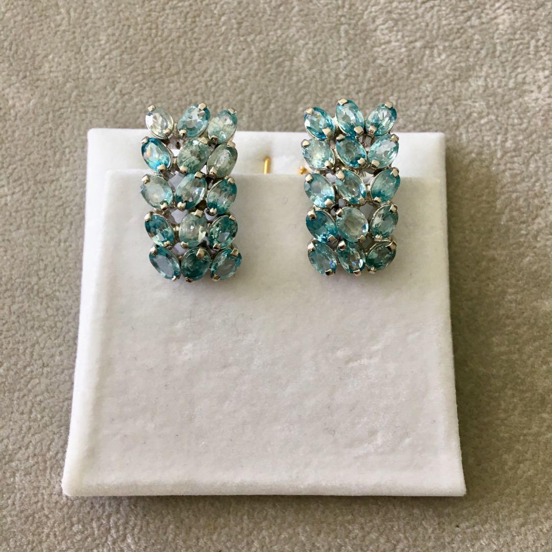 SOLD Genuine Blue zircon Earrings Luxury Accessories on Carousell