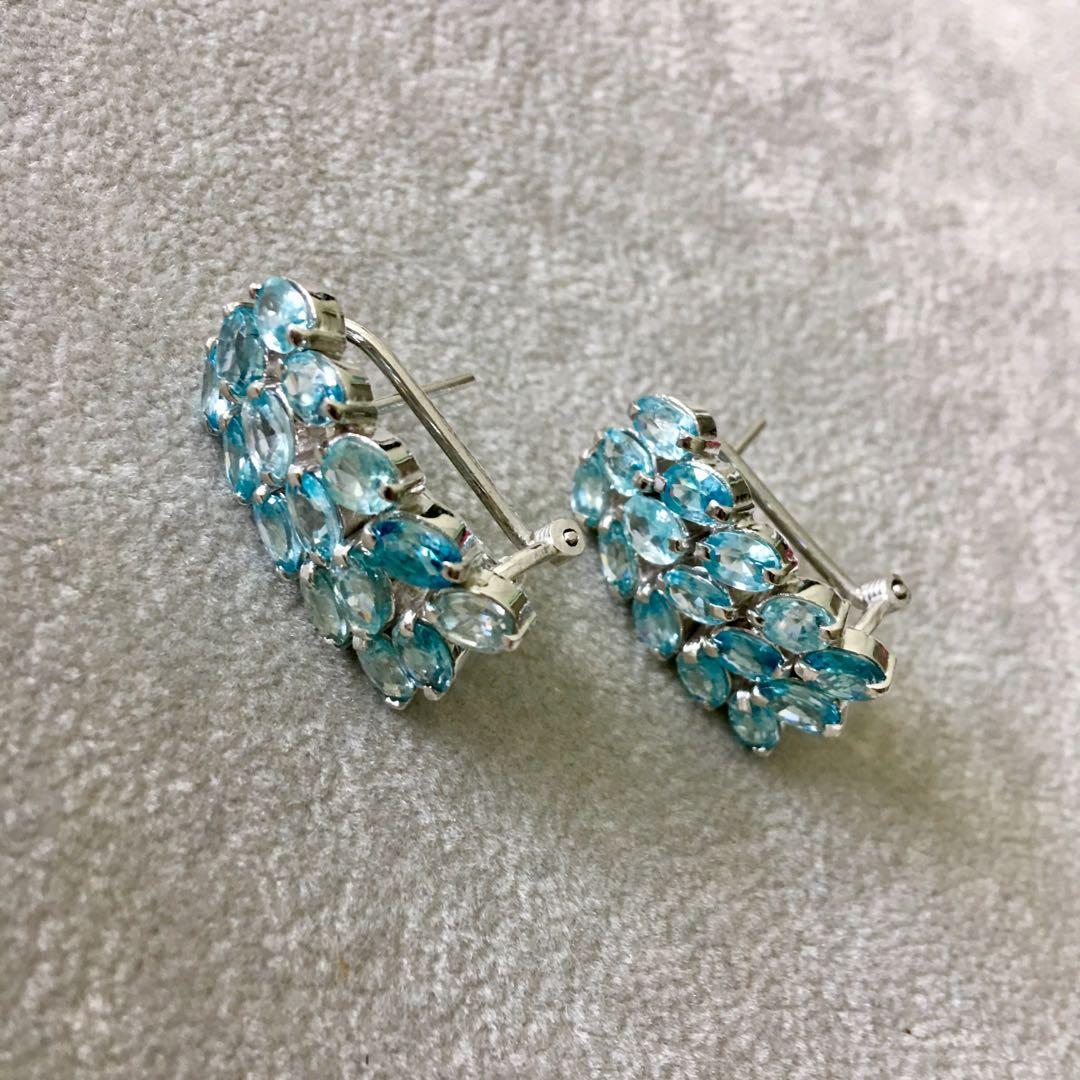 SOLD Genuine Blue zircon Earrings Luxury Accessories on Carousell