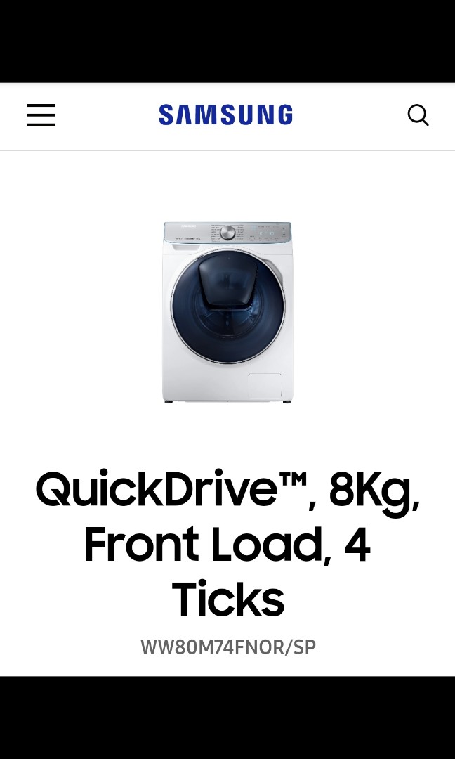 Samsung Front Load Washer, TV & Home Appliances, Washing Machines and