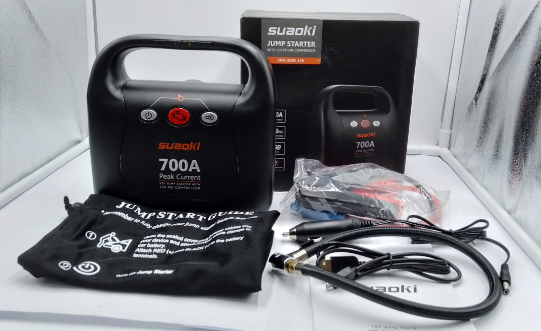 SUAOKI T006449 Jump Starter 700A 15600mAh 3.7V with 150 PSI Air