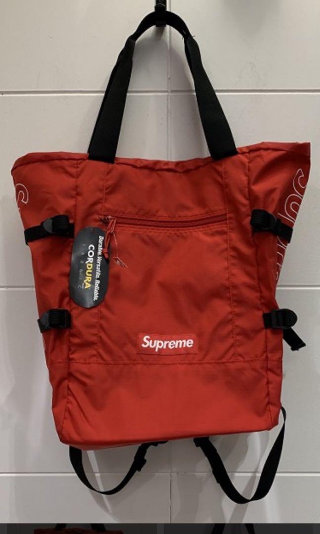 Supreme ss19 convertible backpack tote Red duffle, Men&#39;s Fashion, Bags & Wallets, Backpacks on ...