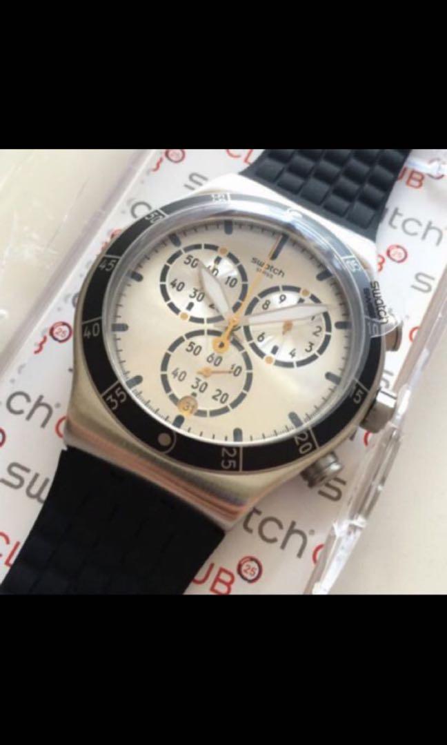 Sale Swatch Watch YVS420 Jump High Silver Chronograph