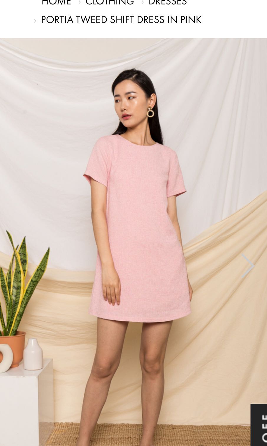 TSW Portia Tweed Shift Dress Pink Women s Fashion Dresses