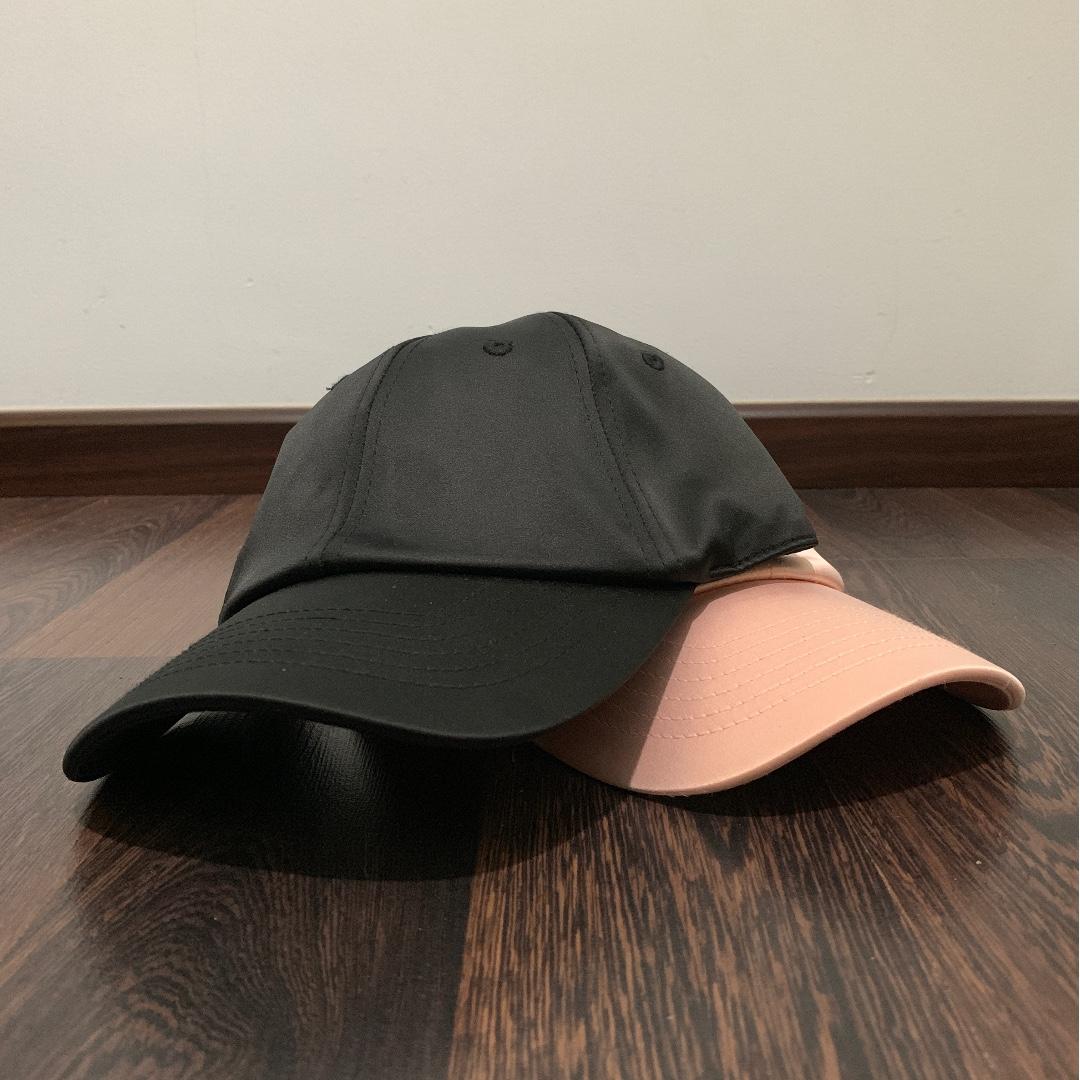 black satin baseball cap