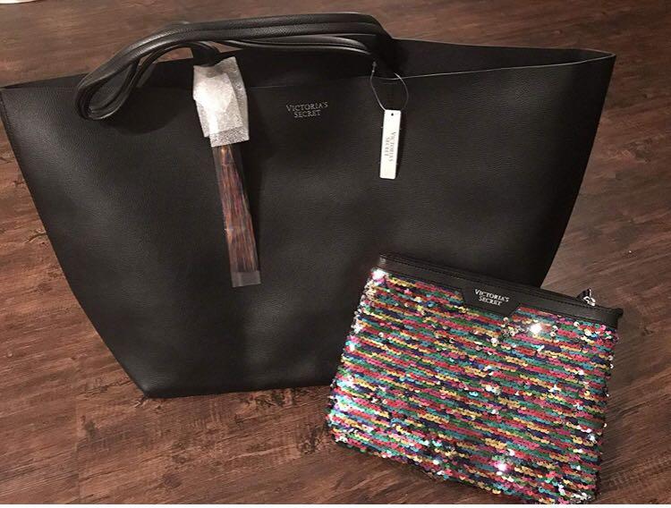 Victoria Secret Black Friday Tote Bag With Rainbow Sequin Tassel Travel Bag Holiday Limited Edition Women S Fashion Bags Wallets Handbags On Carousell