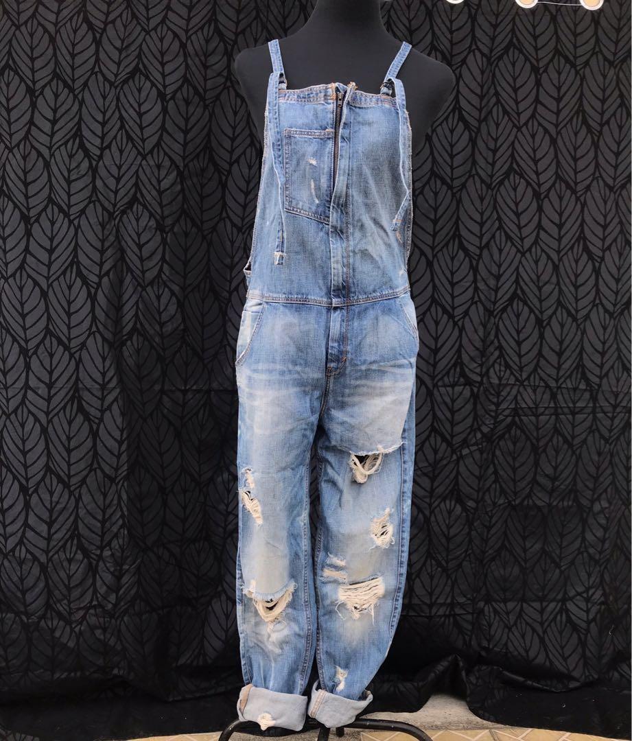 zara denim jumpsuit womens