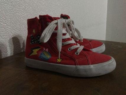 Minnie mouse red zip up sneakers