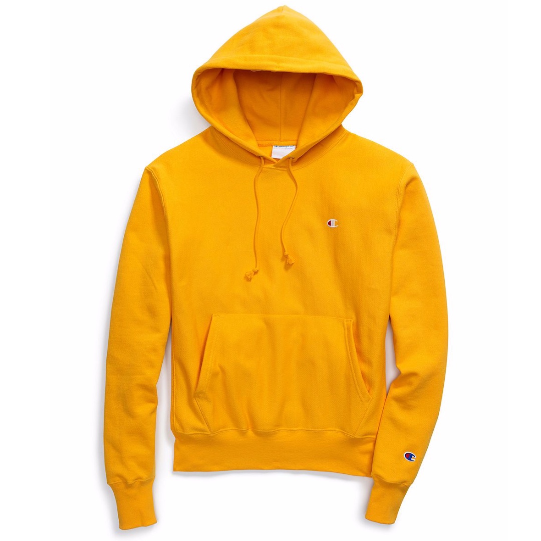 champion hoodie yellow mens