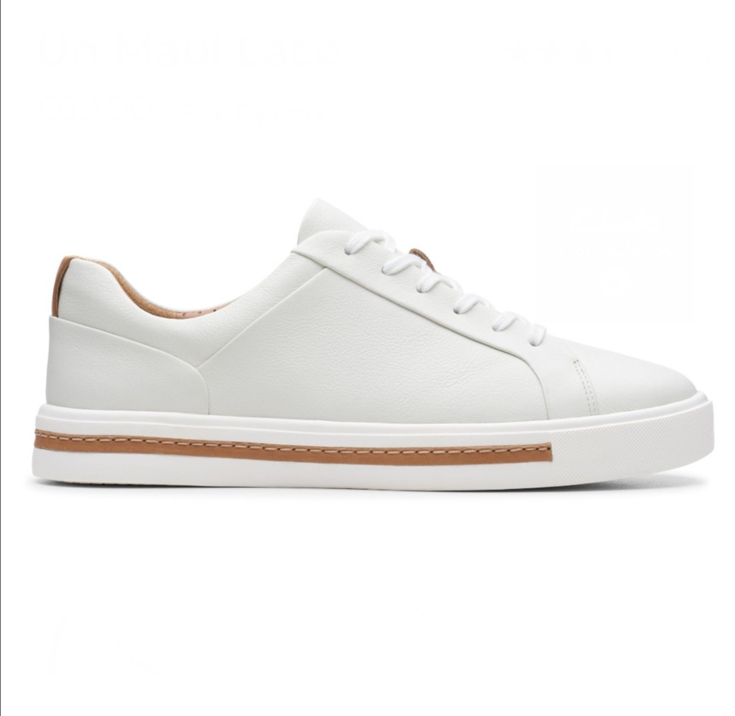 clarks white leather sneakers