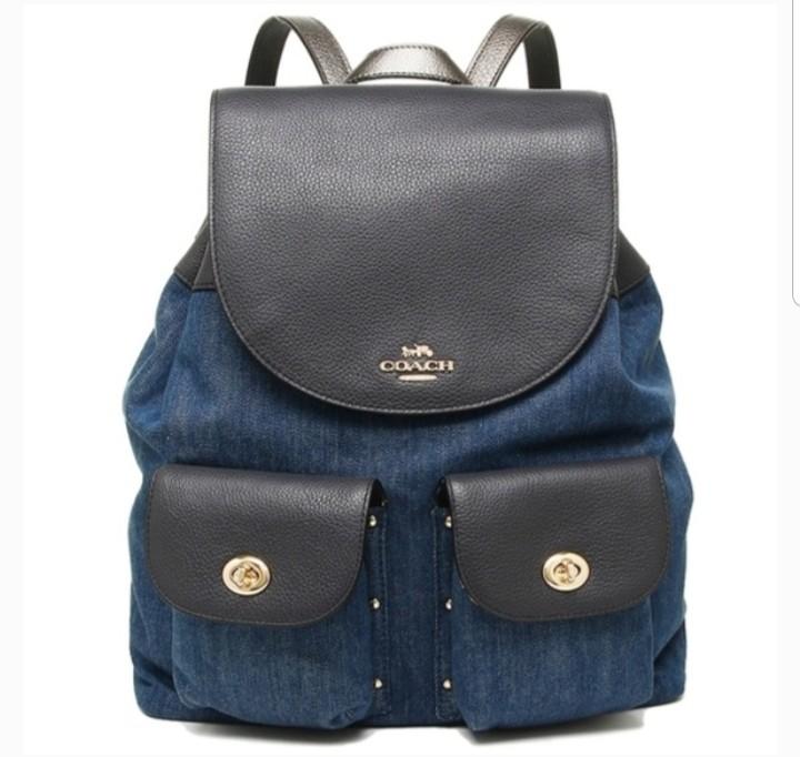 coach denim backpack
