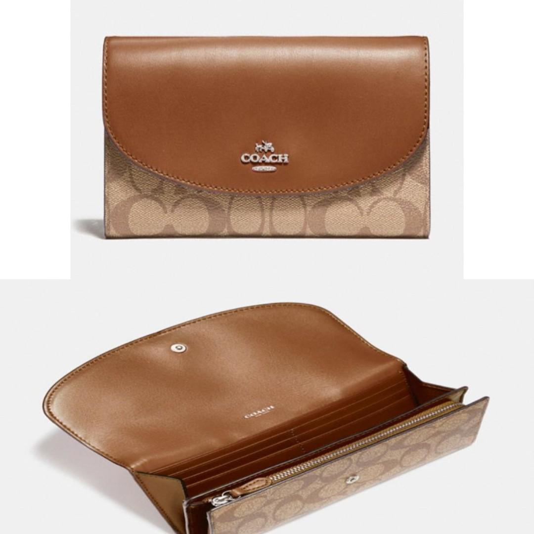 Coach Slim Envelope Wallet In Signature Canvas Women s Fashion Bags Wallets Purses Pouches on Carousell