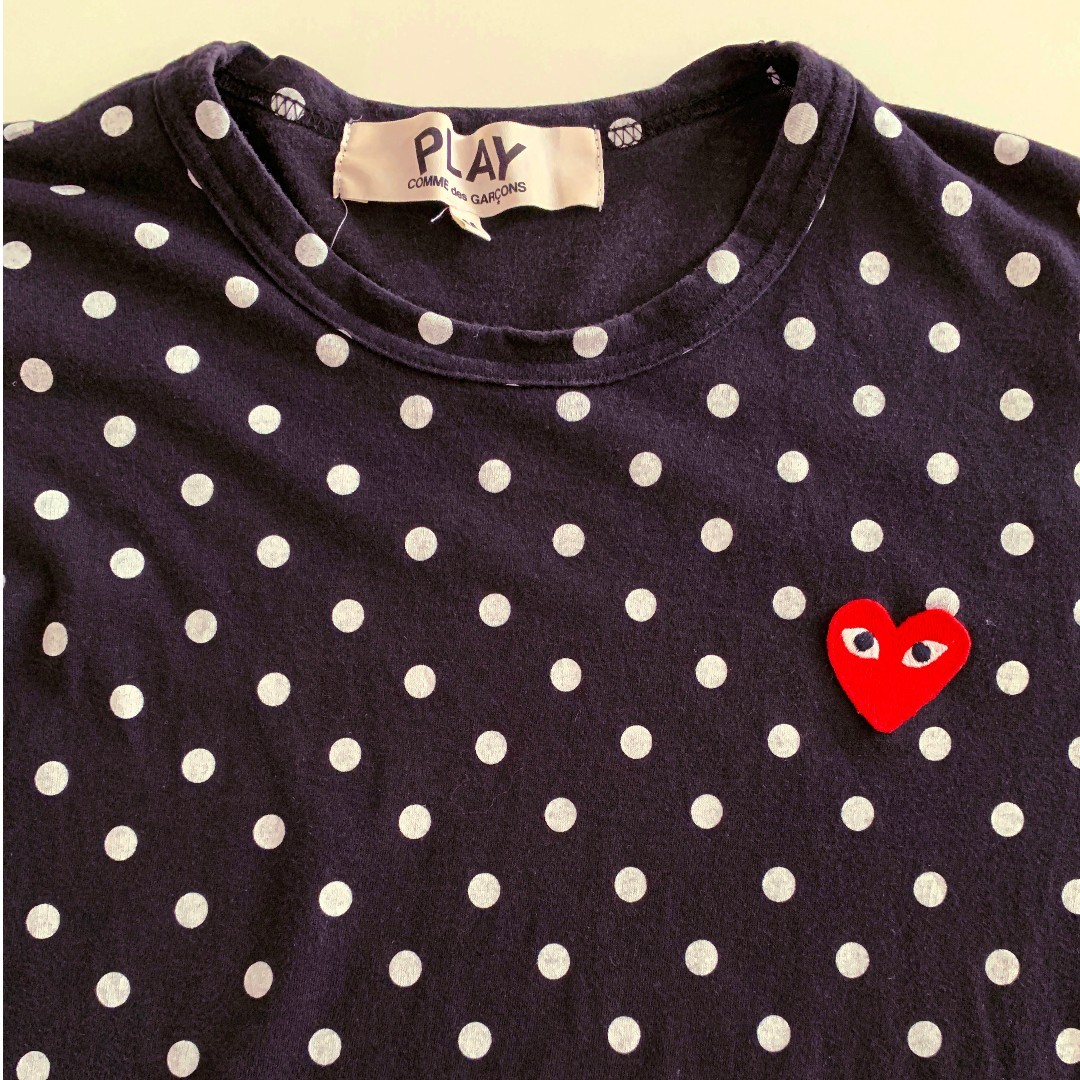 comme des garcons play long sleeve polka dot tee