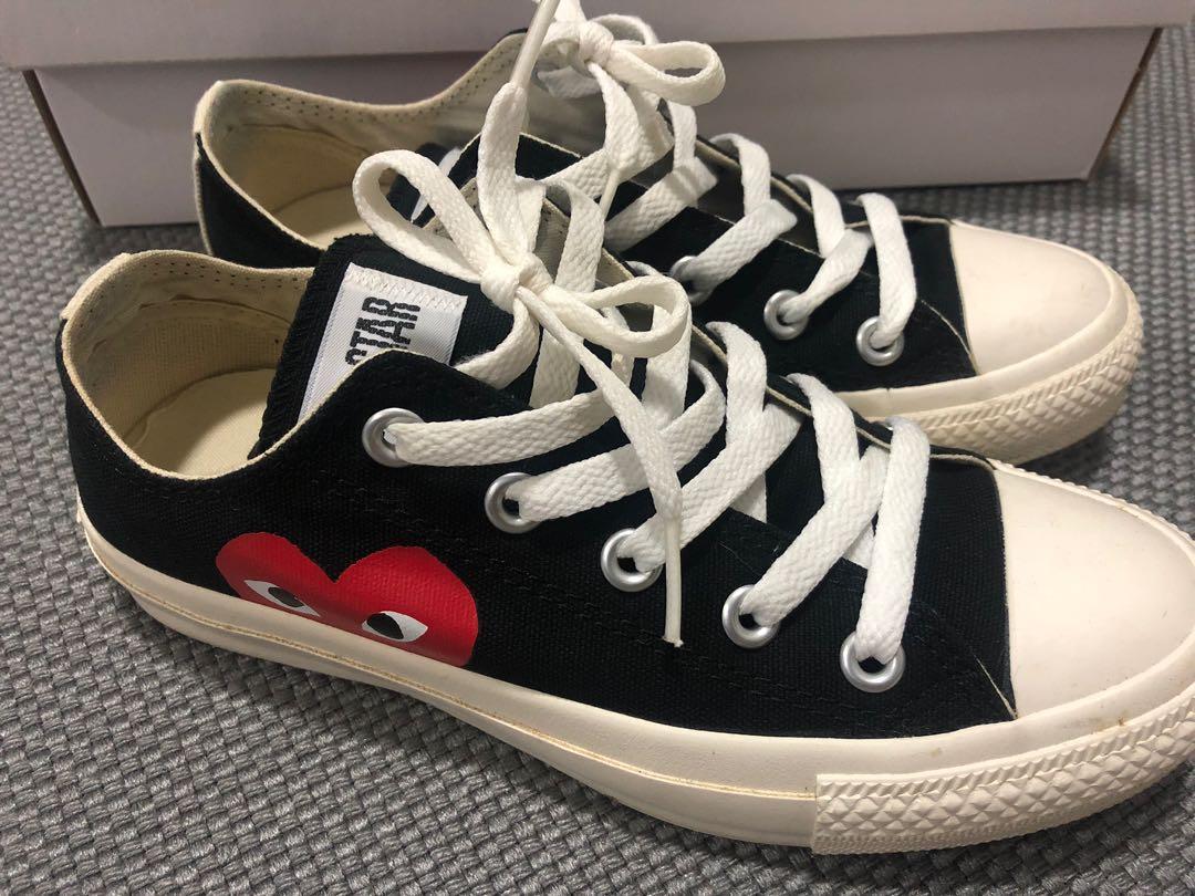 Fine cart Calm Converse Shoes Play Comme des Garcons (authentic) Japan, Women's Fashion,  Footwear, Sneakers on Carousell