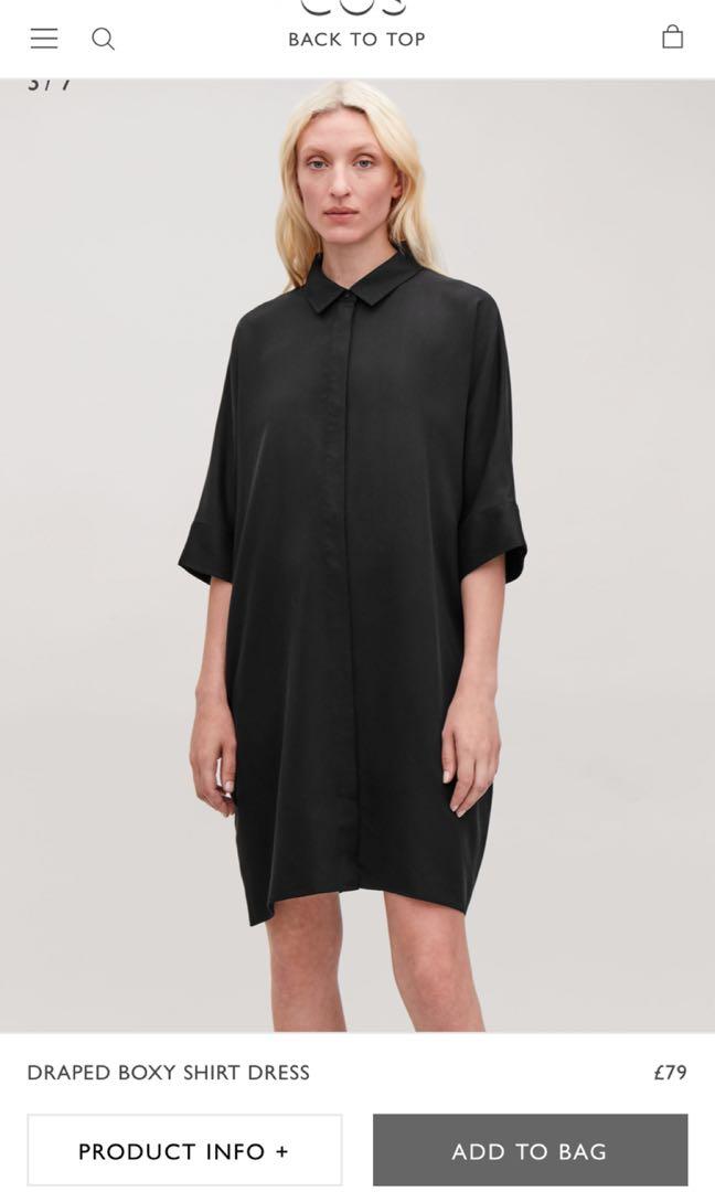 Cos draped boxy 2024 shirt dress