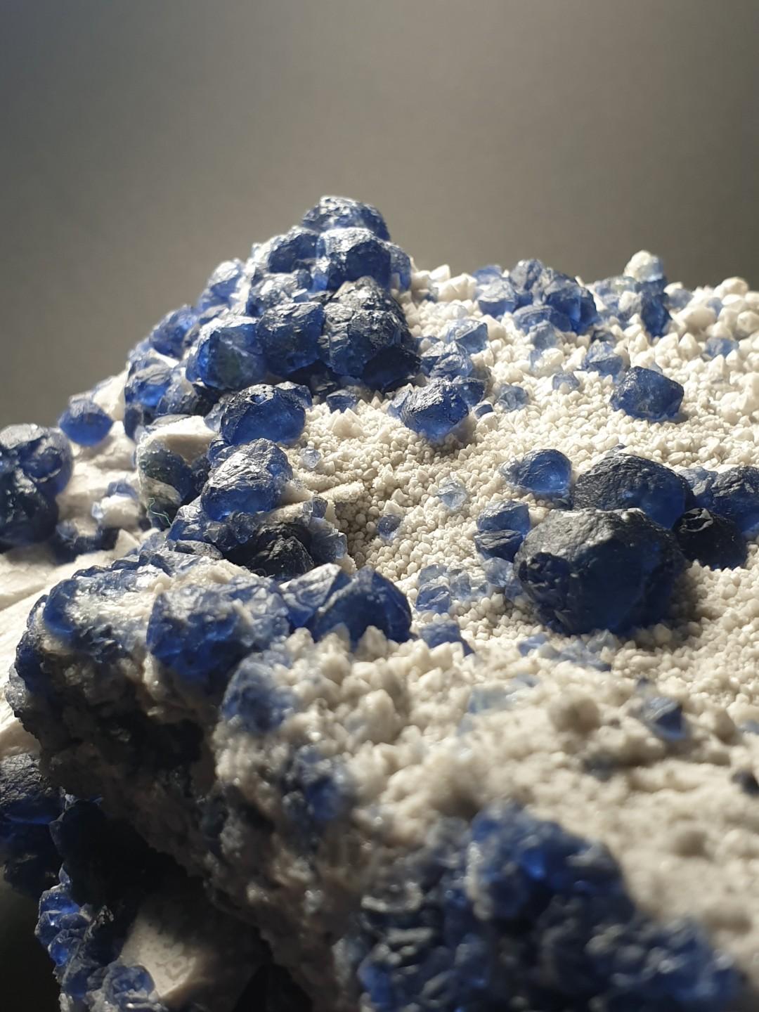 Huge Sapphire Blue Botryoidal Fluorite Crystal on Matrix Women s