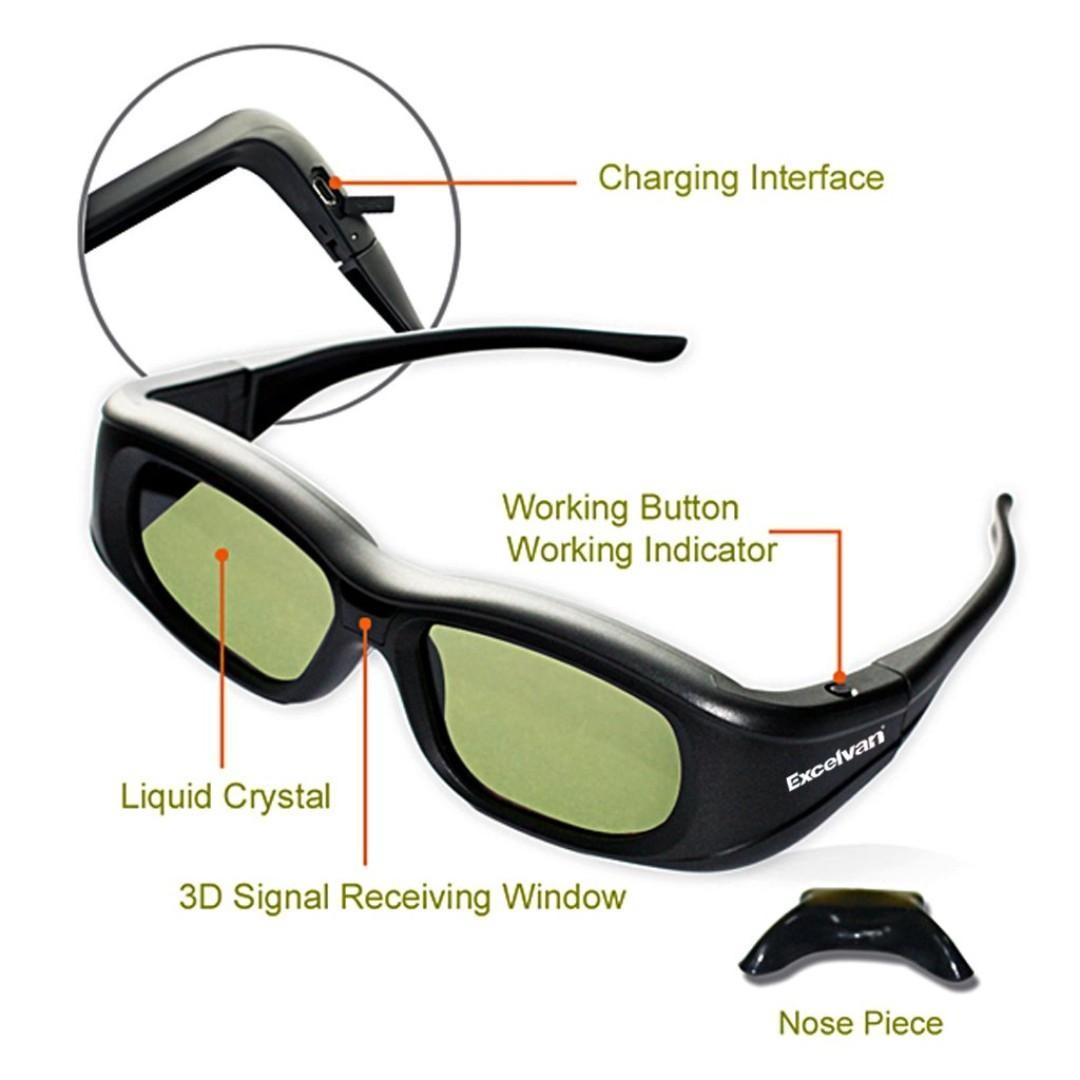 Excelvan Super Universal 3d Active Shutter Tv Glasses Ir