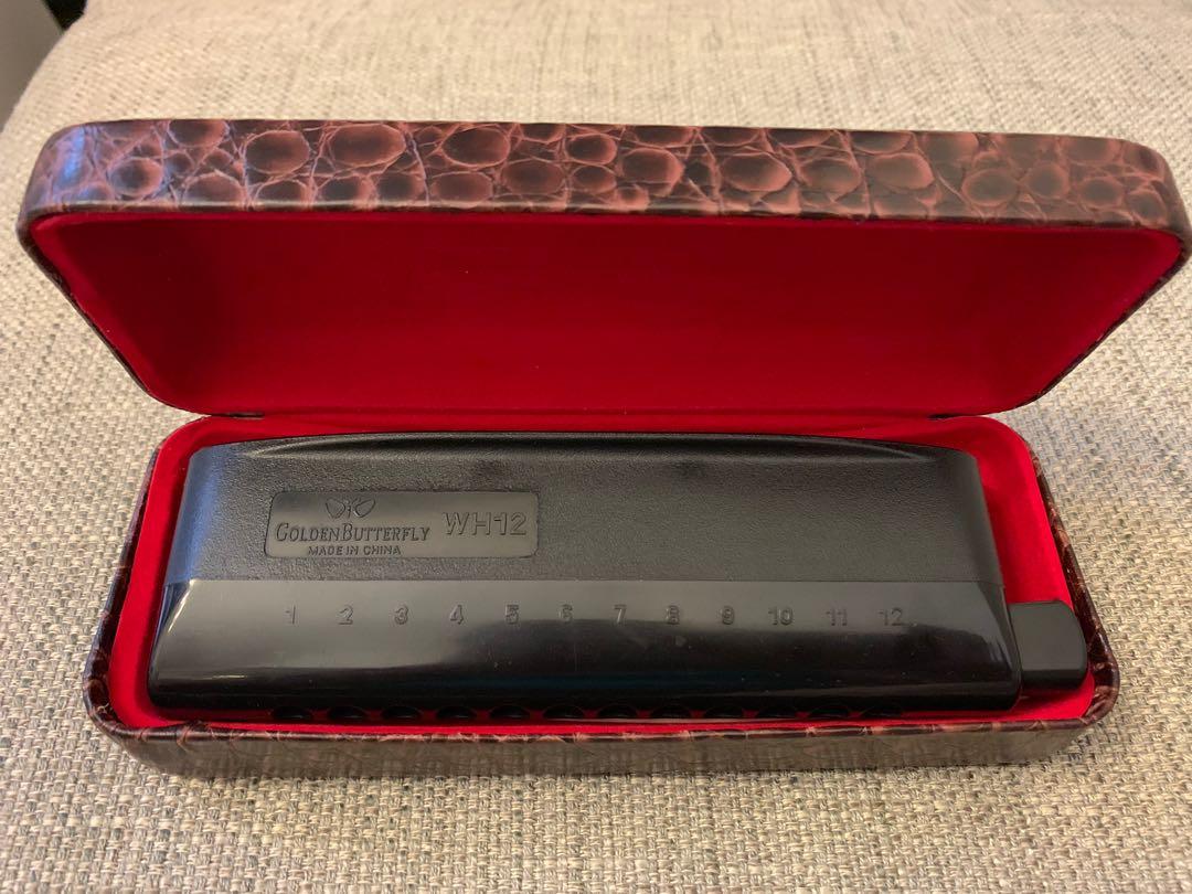 Golden butterfly wh12 chromatic harmonica, Hobbies & Toys, Music