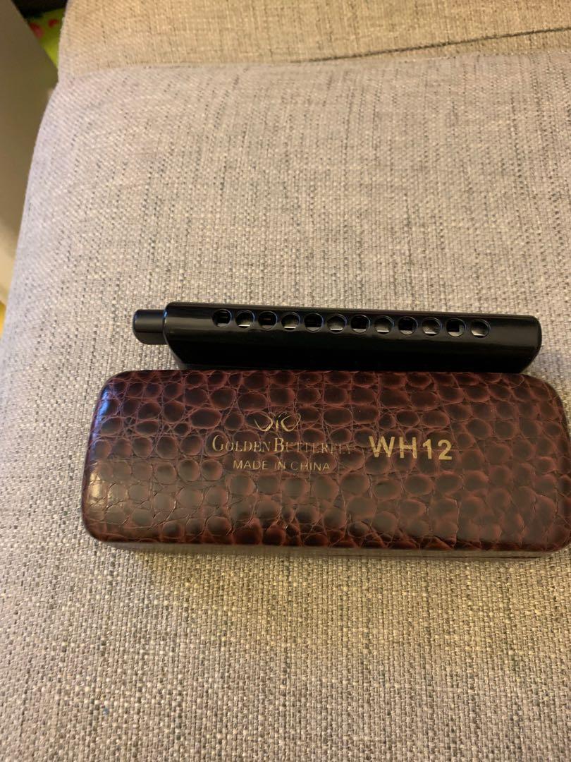Golden butterfly wh12 chromatic harmonica, Hobbies & Toys, Music