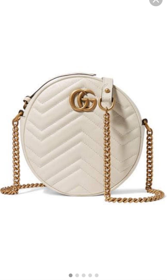 gucci white round bag