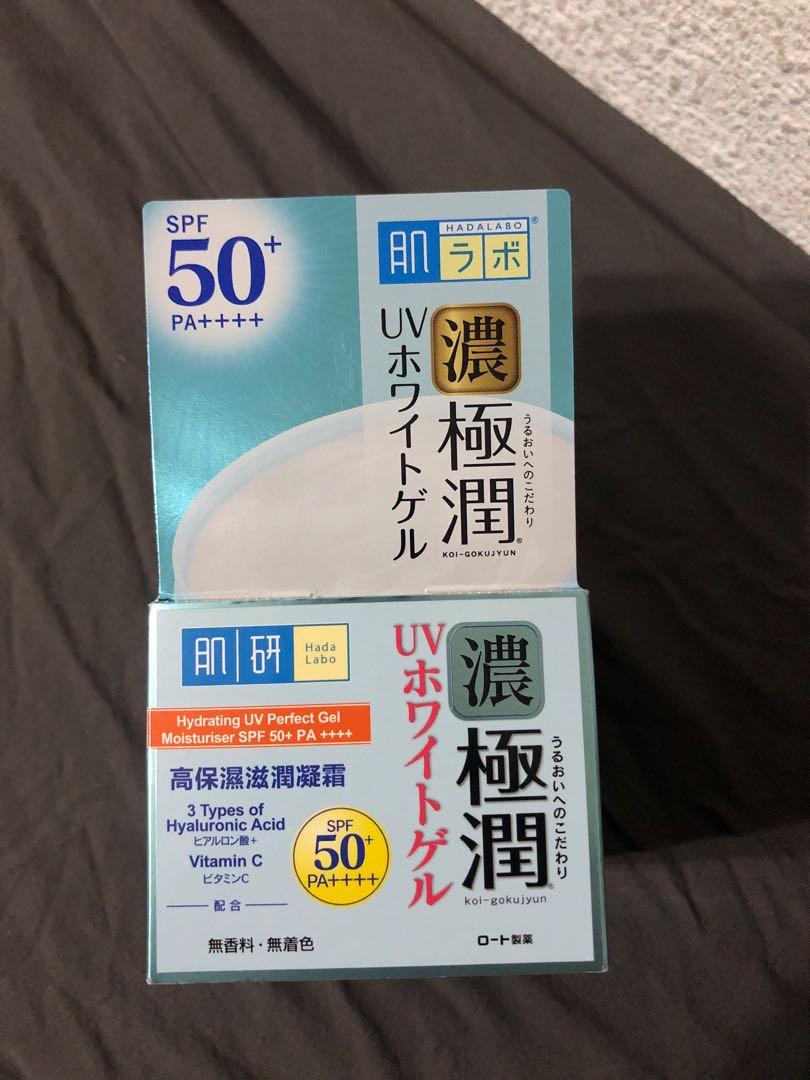Hada Labo Hydrating Uv Perfect Gel Moisturiser Spf 50 Health Beauty Face Skin Care On Carousell
