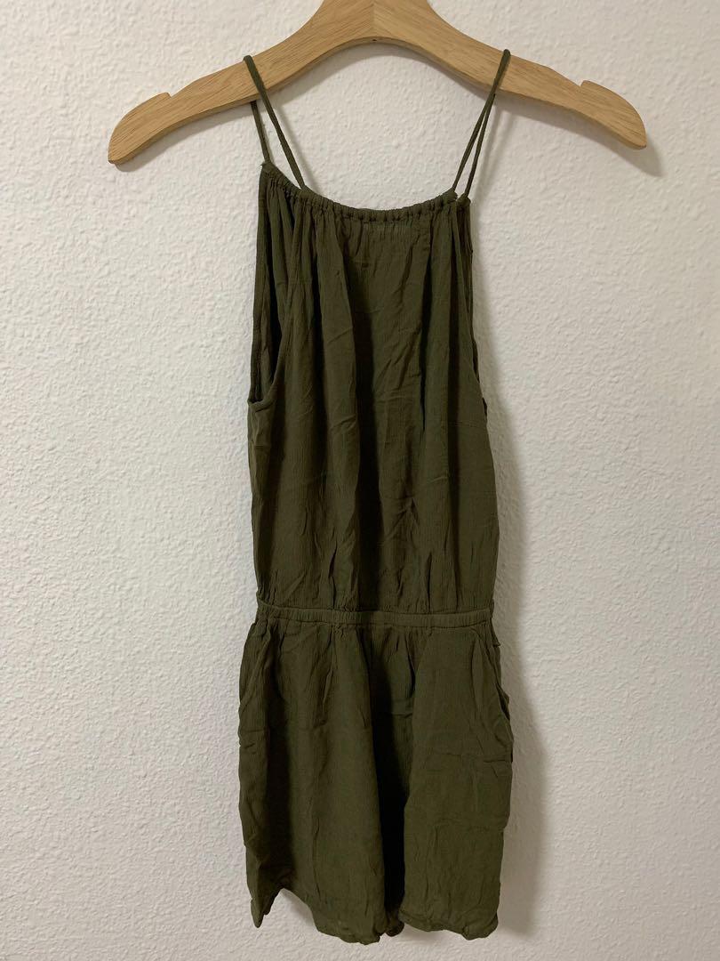 army green jumpsuit h&m