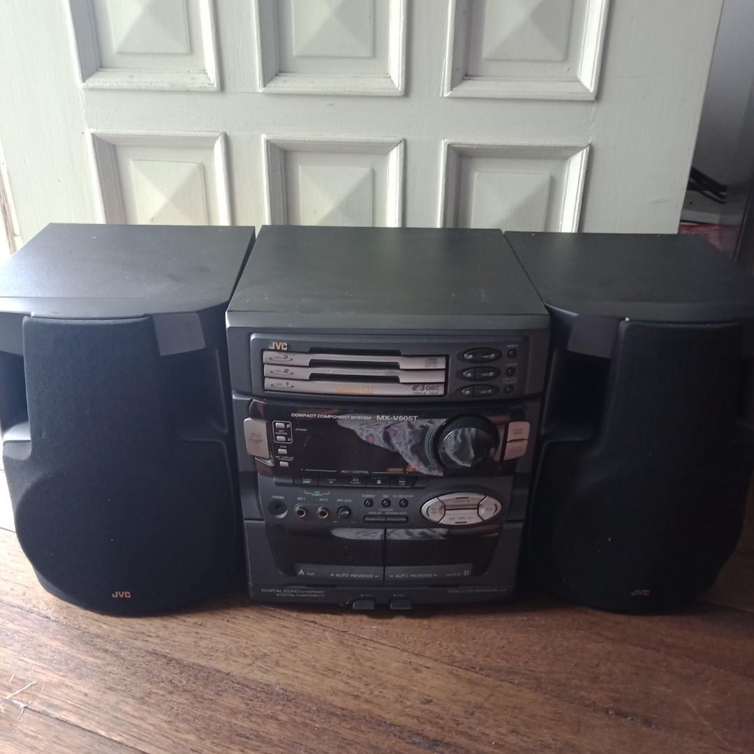 Jvc mini component (Category: Soundbars, Speakers & Amplifiers) located in Quezon City. Submitted by decluttermom101 (Listing ID 248947820, Image 1). Description: Sold as is. Cn be turned on. Rfs. Migrating.