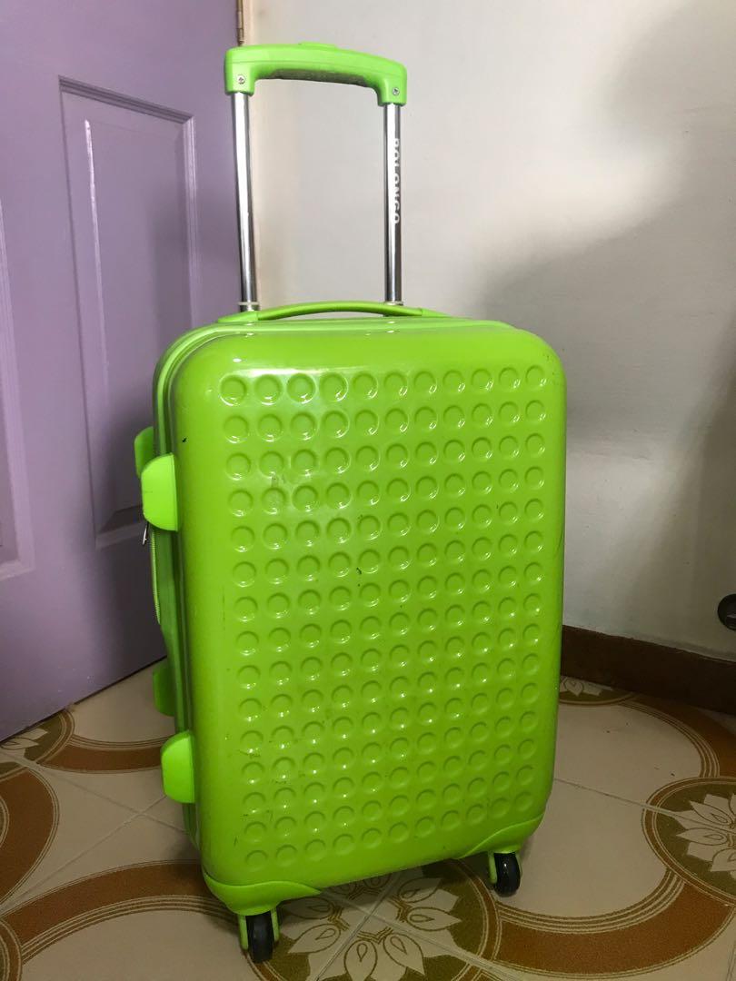 bright green suitcase