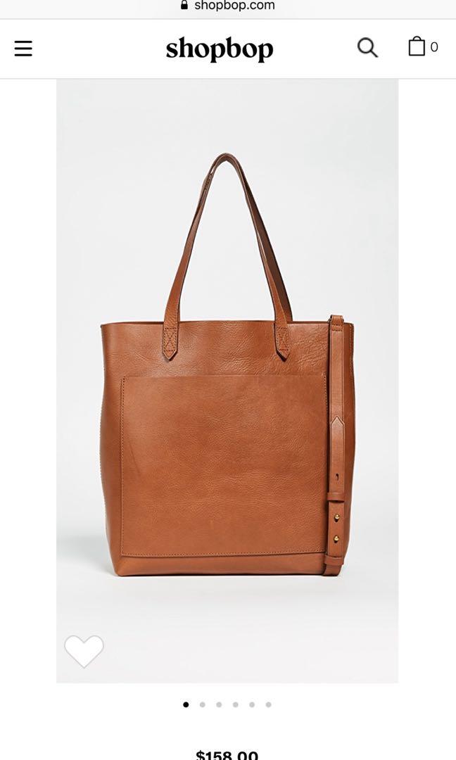 madewell medium transport tote in english saddle Women s Fashion