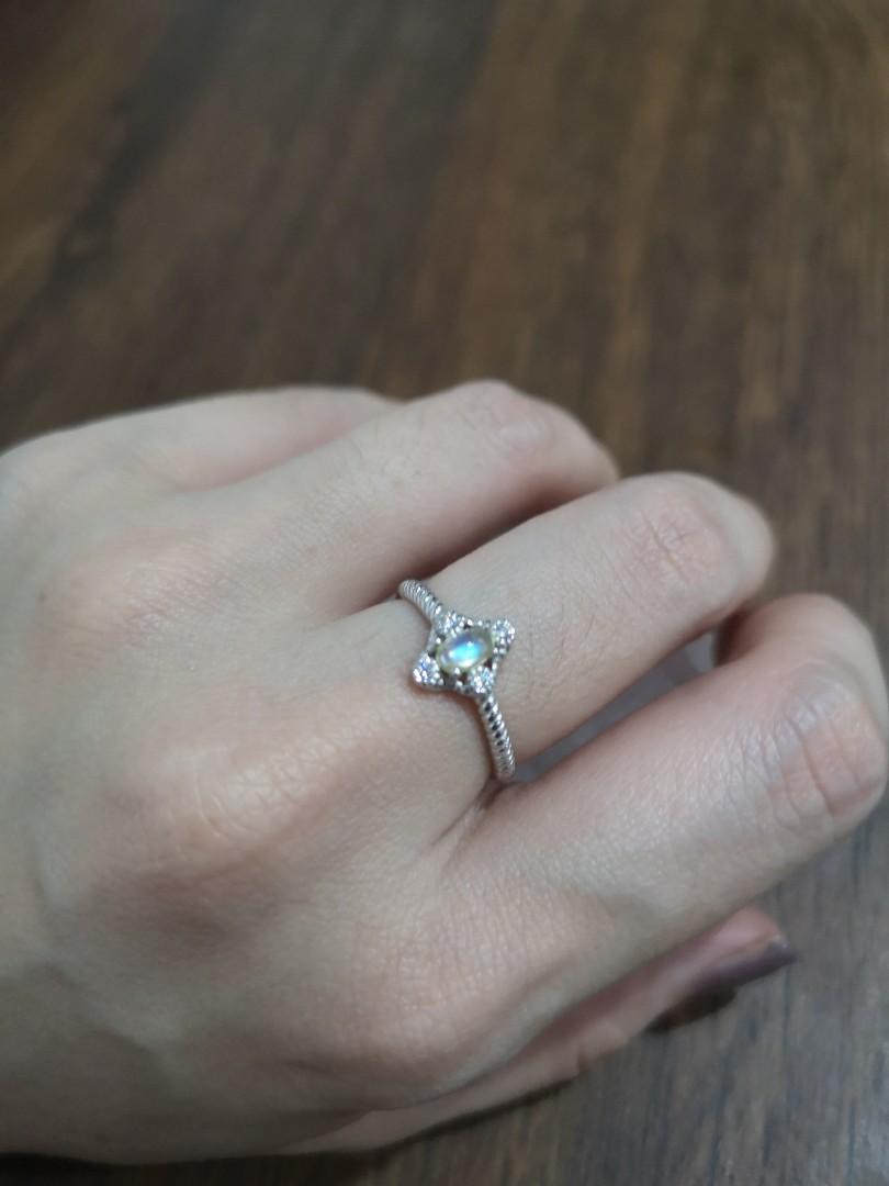 Moonstone Crystal Ring Women S Fashion Jewellery Rings On Carousell