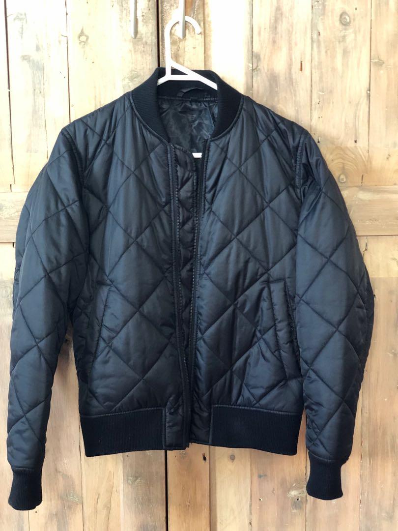 MUJI bomber jacket in navy size S, Men's Fashion, Clothes on Carousell