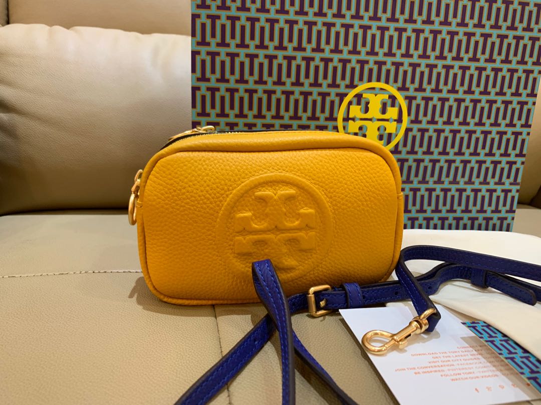 Ready Stock Authentic Tory Burch Perry bombe camera bag in yellow, Luxury,  Bags & Wallets on Carousell