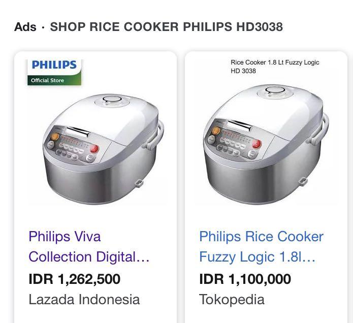Rice Cooker Philips Viva Collection Digital Rice Cooker Hd3038 Kitchen Appliances Di Carousell