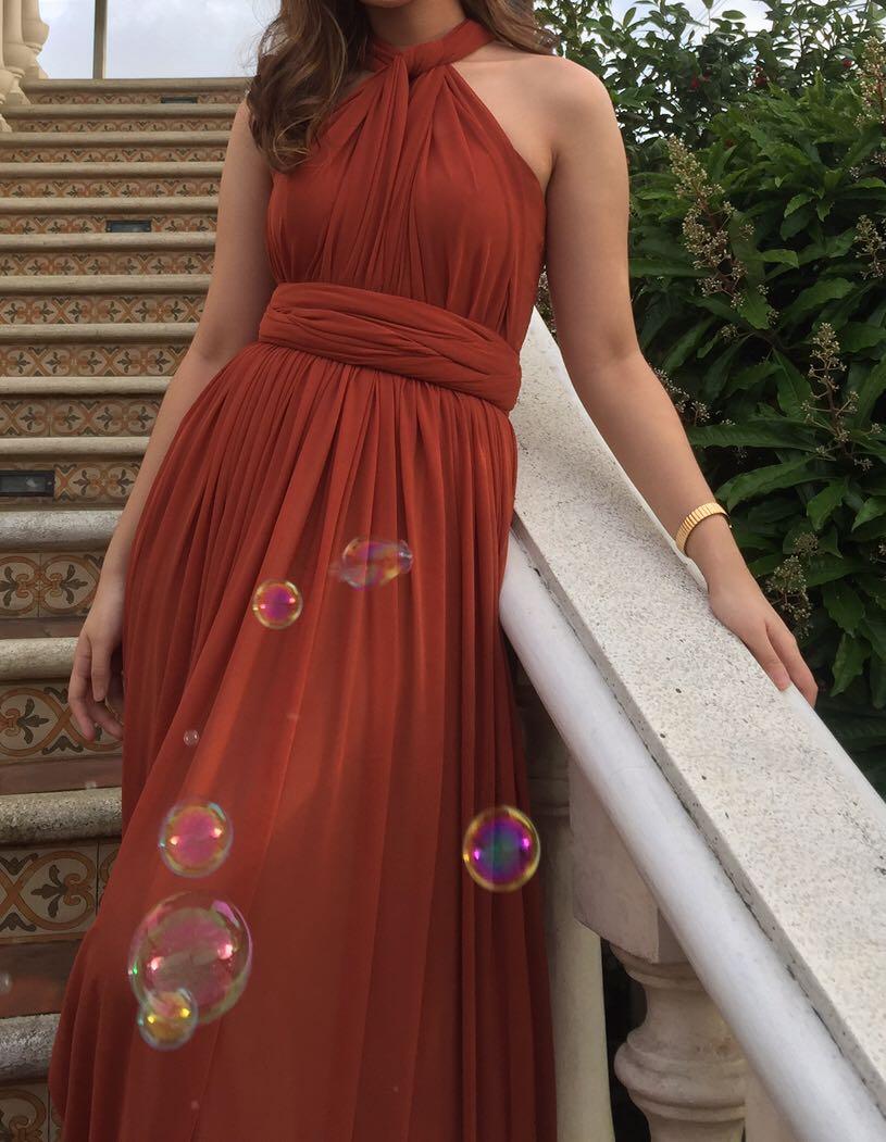 rust infinity dress