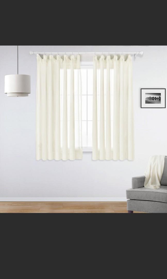 Short Curtains With Hooks Furniture Others On Carousell