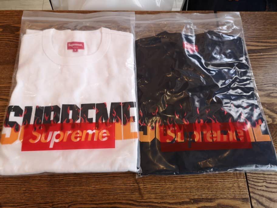 supreme flame tee