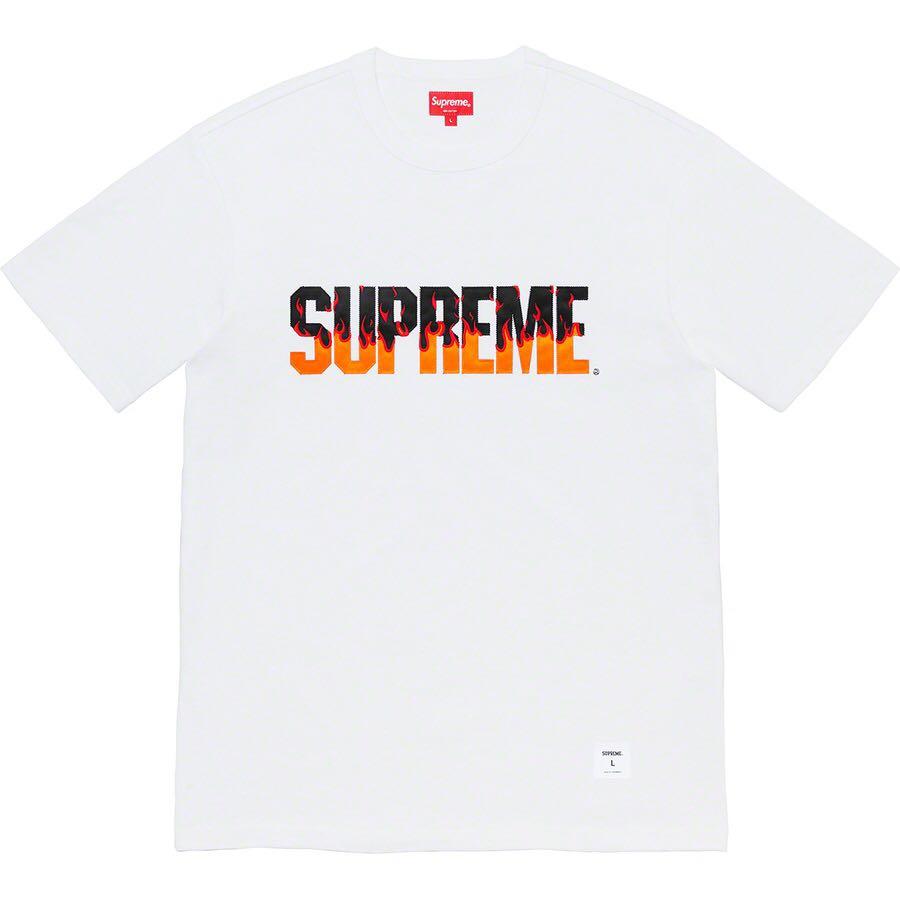 Supreme fire tee white online