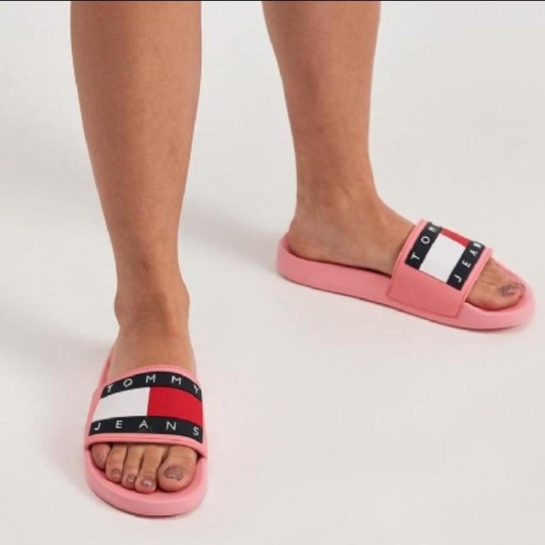 Girls tommy hilfiger slides hotsell