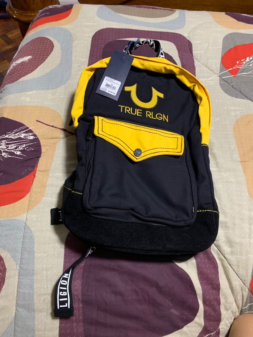 True religion yellow backpack, Men's 