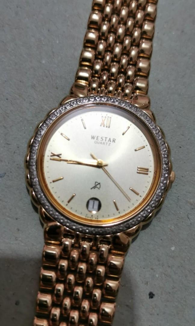 WESTAR QUARTZ SWISS 18K GOLD PLATED MAN WATCH