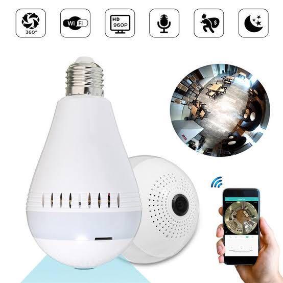 Wifi Bulb Camera 360 degree (Category: Security Systems & CCTV Cameras) located in Quezon City. Submitted by icanseeyou500 (Listing ID 248904573, Image 2). Description: Specification: Light base: E27 Pixel: 130W Camera Angle: 360° Light Color: White Sharpness: 960P Material: Plastic Size: 13cm*7cm Feature: 360 Degree Lens & 960 HD Resolution - Multiple panoramic lens, Fish-eye, gives it good coverage of the entire room, you can monitor each and e