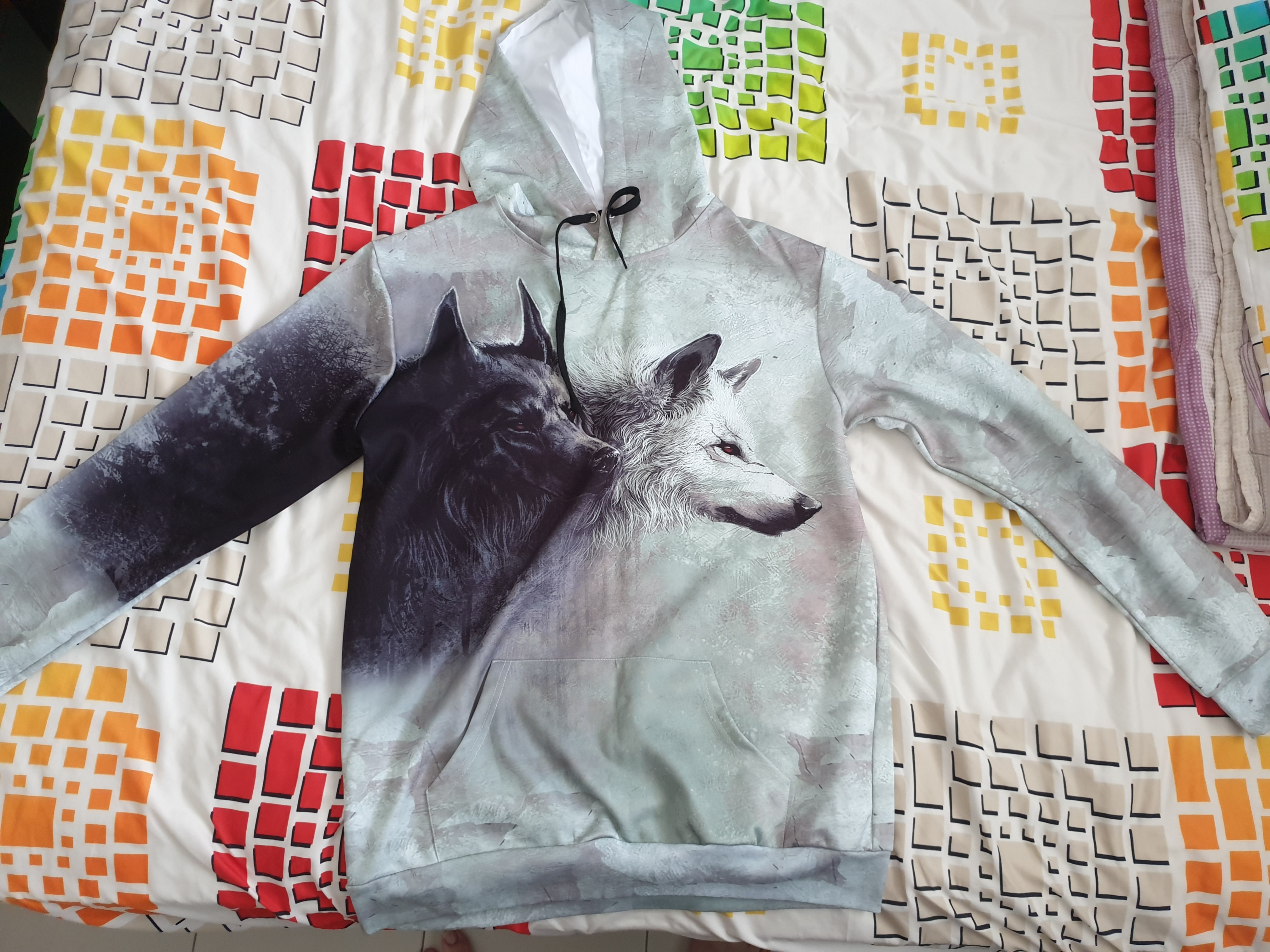 Yin Yang Wolves Hoodie Unisex XXL Men s Fashion Coats