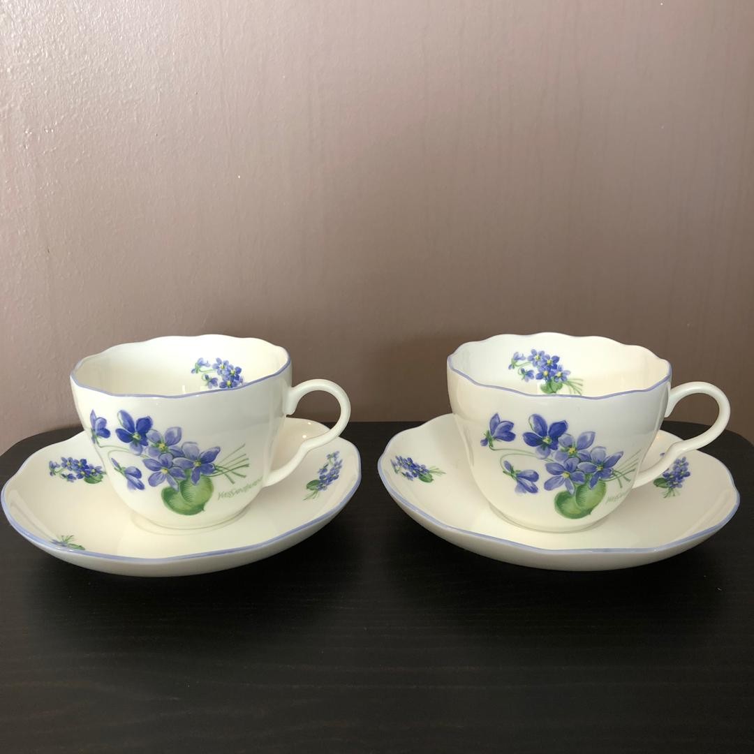 Yves Saint Laurent Lace Rim YSL Collection Coffee Cup, Furniture & Home