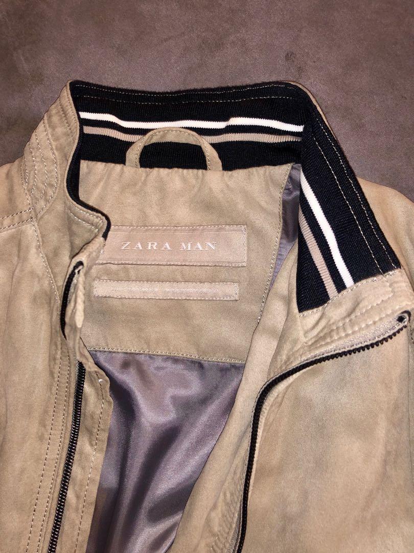 Zara man faux suede bomber jacket cheap