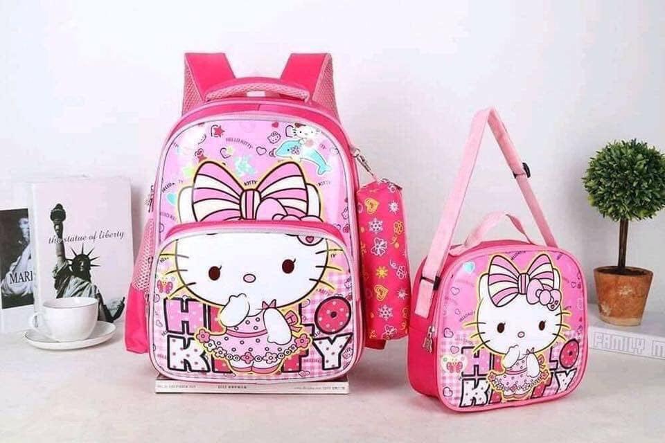 3in1 Character Bagpack for Kids (Category: Diaper Bags & Wetbags) located in Taguig. Submitted by closetcompany (Listing ID 249124628, Image 2). Description: la * Made of Polyester Fabric * Character Prints : Unicorn, Kitty, Sophia and Barbie * 3 in 1 Bags (Backpack, Pencil Case and Sling Bag) * Zip Closure * Size : 16 Inches.