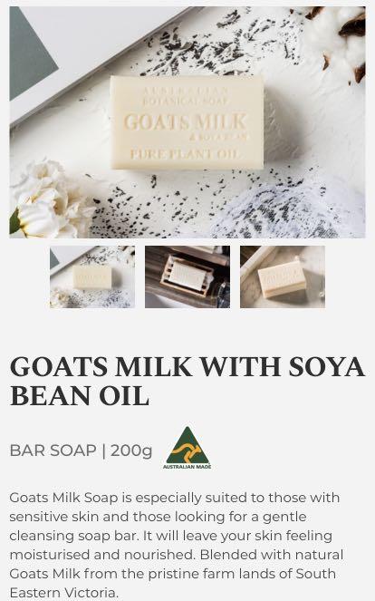 Australian Botanical Soap Goats Milk And Soya Bean Oil 200g Health Beauty Skin Bath Body On Carousell